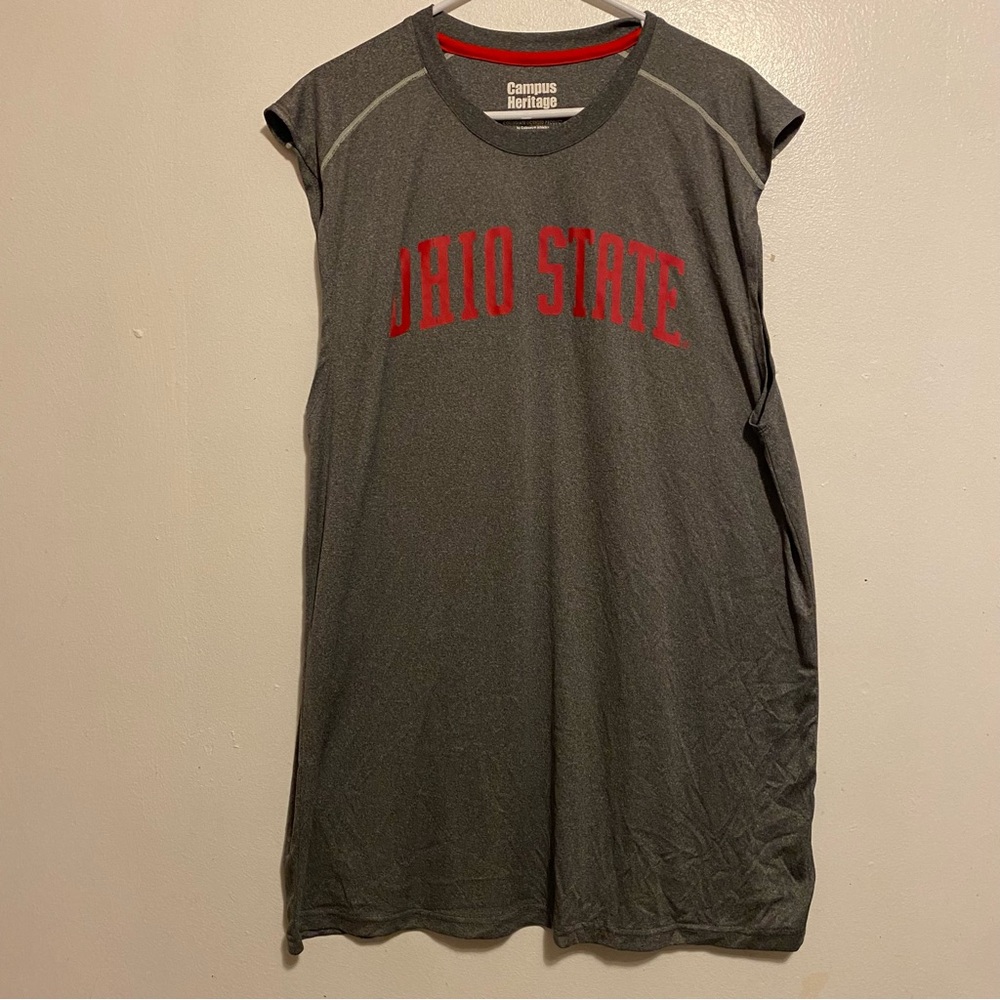Ohio State Sleeveless Shirt Mens Size XXL Gray Red Pull Over Campus Heritage